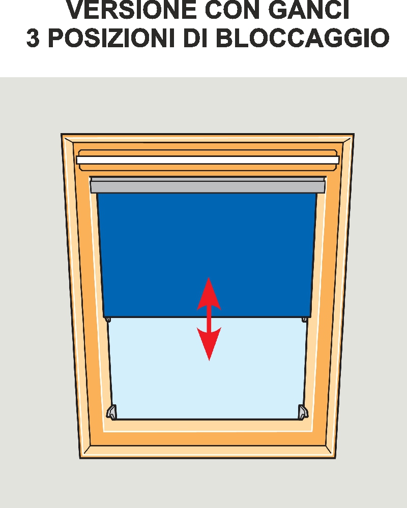 Tenda interna filtrante a rullo manuale con ganci VELUX