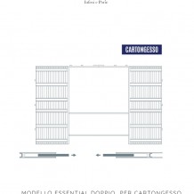 Controtelaio per porte scorrevoli filomuro ''Essential doppio'' per cartongesso