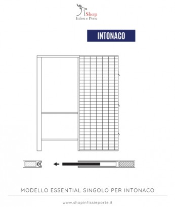 Controtelaio per porte scorrevoli filomuro ''Essential singolo'' per intonaco