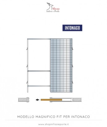 Controtelaio per porte scorrevoli filomuro ''Magnifico Fit'' per intonaco