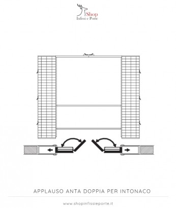 Controtelaio per porte scorrevoli con stipiti ''Applauso doppio'' per intonaco