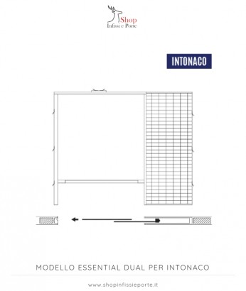 Controtelaio per porte scorrevoli filomuro ''Essential Dual'' per intonaco