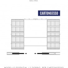 Controtelaio per porte scorrevoli filomuro ''Essential l2 doppio'' per cartongesso