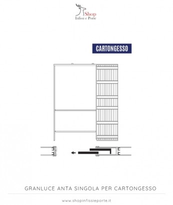 Controtelaio per porte scorrevoli con stipiti ''Granluce singolo'' per cartongesso