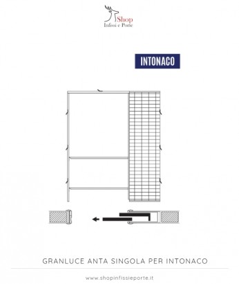 Controtelaio per porte scorrevoli con stipiti ''Granluce singolo'' per intonaco