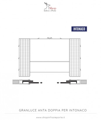 Controtelaio per porte scorrevoli con stipiti ''Granluce doppio'' per intonaco