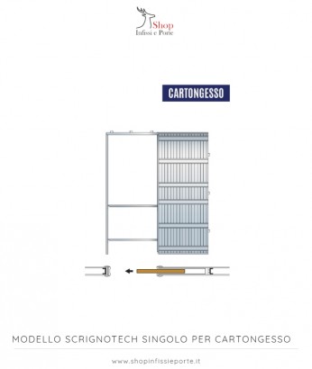 Controtelaio per porte scorrevoli con stipiti ''Scrignotech singolo'' per cartongesso