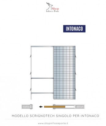 Controtelaio per porte scorrevoli con stipiti ''Scrignotech singolo'' per intonaco