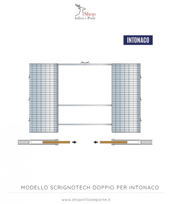 Controtelaio per porte scorrevoli con stipiti ''Scrignotech doppio'' per intonaco