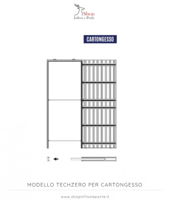 Controtelaio per porte scorrevoli filomuro ''Techzero'' per cartongesso